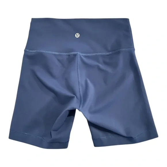 LULULEMON Wunder Train High Rise Bike‎ Shorts size 6 inseam 6" True Navy - Picture 2 of 7